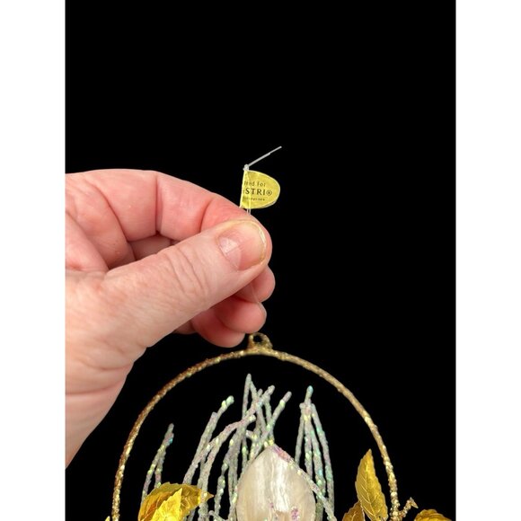 Vintage Round Wire Seashell Underwater Scene Christmas Ornament Silvestri 4" - Picture 7 of 8